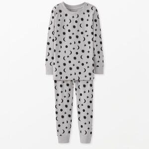 Hanna Andersson HannaSoft Lyocell Pajama Set Stars & Moon Tonal on Grey 110cm